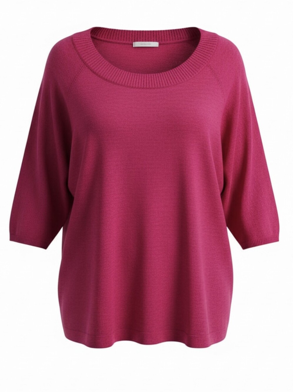 ROZ & ALI Fine Gauge Relaxed Scoop Neck Red Sweater